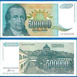 Yougoslavie 500000 Dinars 1993 Billet Dinara