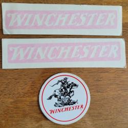 Lot d autocollants winchester. Chasse , armes,tir,ball-trap,rose
