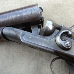 fusil a percussion centrale poudre noire cal 12 / 65 canon damas   ( etats unis années 1883 )