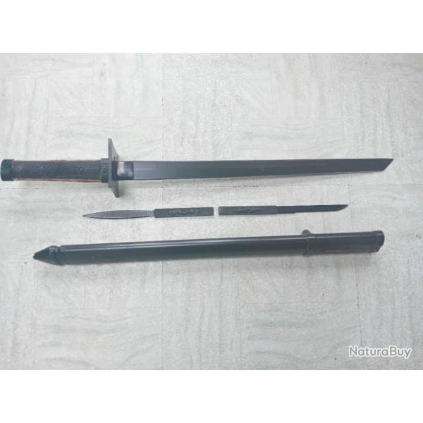Ninjato (sabre droit) ACIER VERITABLE Tranchant 68 cm