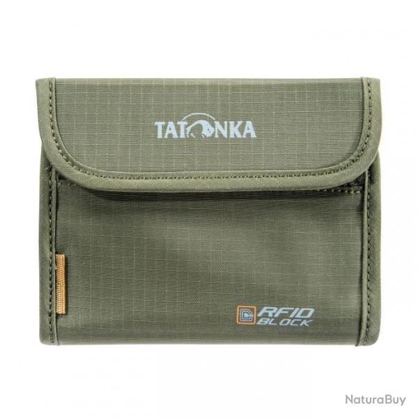 Euro wallet RFIDb - Porte monnaie Tatonka pice et billet avec Velcro - RFID - Olive