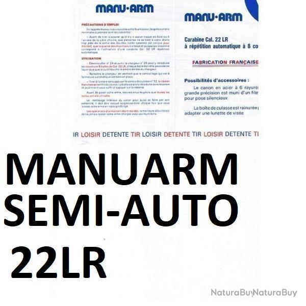 notice + clat carabine MANUARM 22lr semi automatique (envoi par mail) -VENDU PAR JEPERCUTE (m1949)