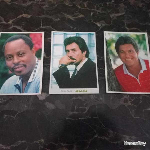 LOT DE 3 cartes postales de films   magnum  & 2 flic  Miami   bon tat