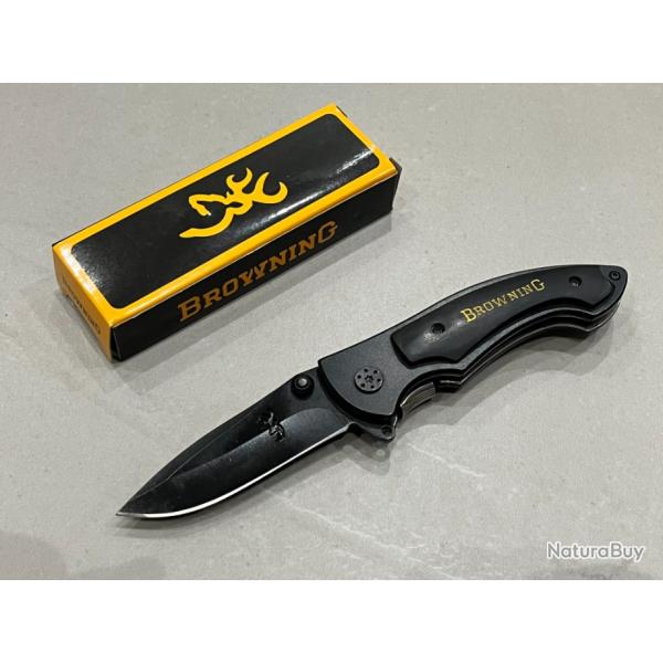 Couteau pliant type browning noir 19.5cm