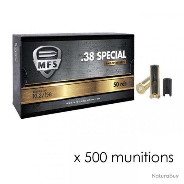 500 Cartouches MFS .38 Special 9.6G 146 grains Wadcutter LWC 