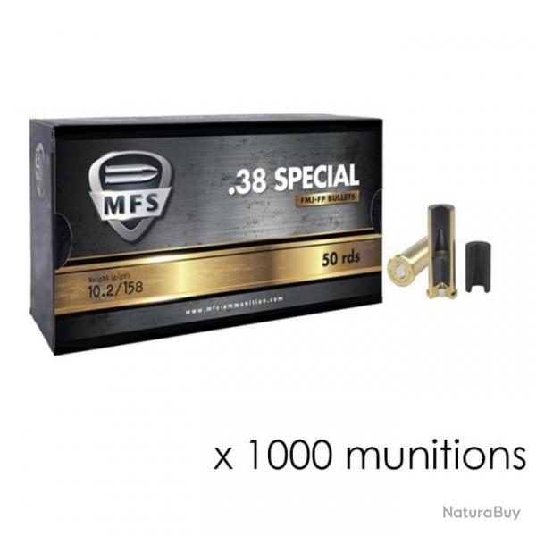 1000 Cartouches MFS .38 Special 9.6G 146 grains Wadcutter LWC 