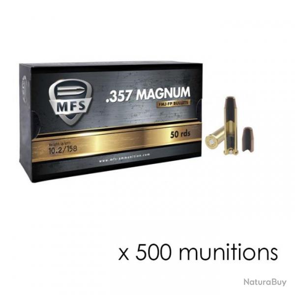 500 munitions MFS cal.357 Magnum FMJ Flat Point 158 grains 