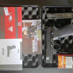 Pistolet Walther P88 Black - Cal 9mm PAK FULL METAL (+Malette/2 chargeurs/1 boite Titan/écouvillon)