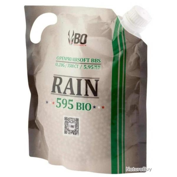 Airsoft - Bille bio Rain 0.23g en sachet de 3500 billes | BO Manufacture (0000 5681)