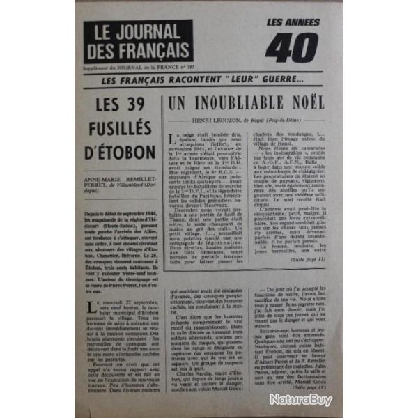 Supplment du Journal de la France Les annes 40 No 185