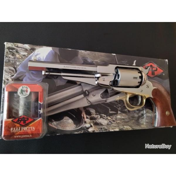 A vendre revolver poudre noire Remington Pietta en inox calibre 36
