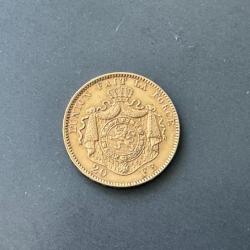 Pièce 20 francs Or - Léopold II - Belgique - Union latine
