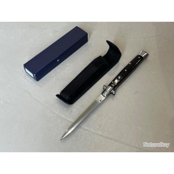 Couteau automatique stiletto XXL noir 33cm