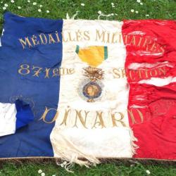 FRANCE - Drapeau DINARD les médaillés militaires de la 871ème section  WWI CN22DRP001  Pièce unique