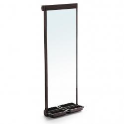 Miroir extractible Emuca pour armoire Moka 1130x440mm plastique et aluminium peint en moka