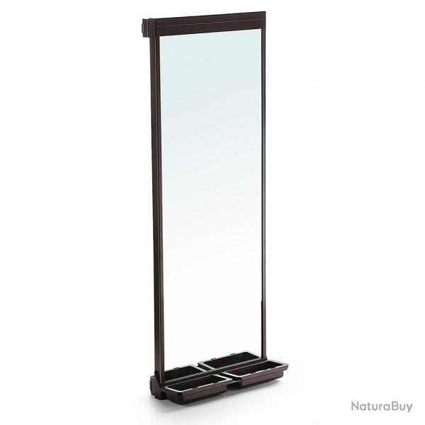 Miroir extractible Emuca pour armoire Moka 1130x440mm plastique et aluminium peint en moka