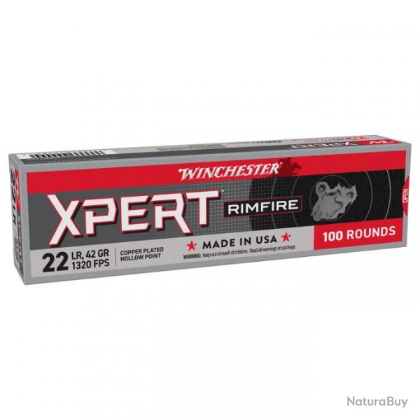 100 CARTOUCHES WINCHESTER XPERT 42GR HOLLOW POINT CUIVRE 22LR