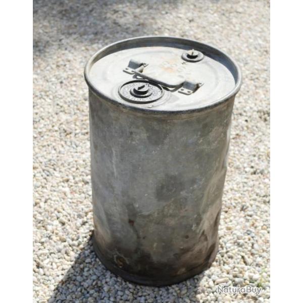 FRANCE 1940 - Grand container cylindrique  poudre - essence ou huile franais dat 1933 SAU22SCH001