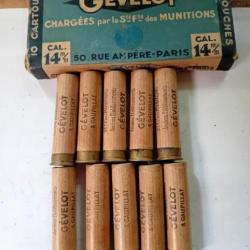 Ancienne boîte  de 10 cartouches poudre noire 14mm(carabine de jardin) GAUPILLAT GEVELOT