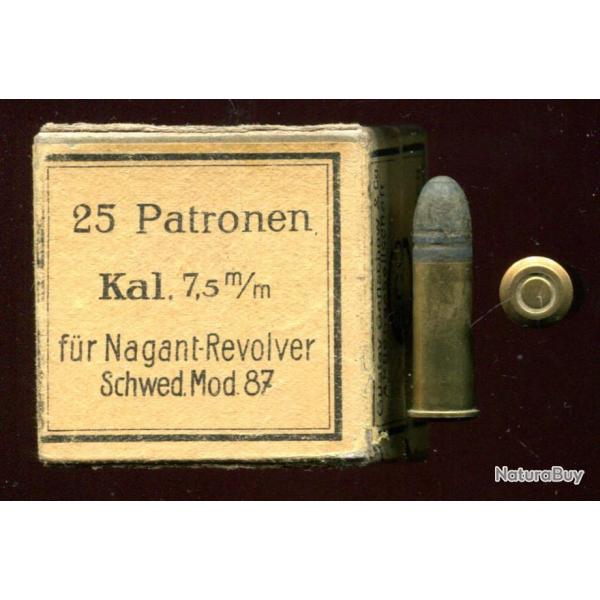 7.5 mm Nagant Sudois 1887 -  une cartouche de collection