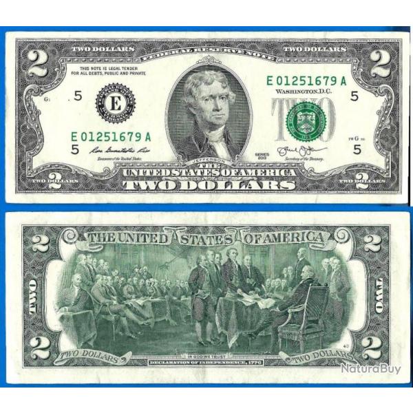 Usa 2 Dollars 2013 Mint Richmond E5 Billet Dollar Etats Unis Dollar Jefferson