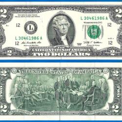 Usa 2 Dollars 2009 Mint San Francisco L12 Billet Dollar Etats Unis Dollar Jefferson