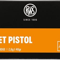 BOITE DE 50 CARTOUCHES RWS TARGET PISTOL CAL.22LR 40GR