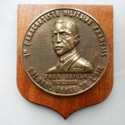 rare tape de bouche médaille de table 1° parachutiste français Fred Geille 1896 1976