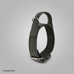 Collier intervention cuir avec poignée 4,8 cm NOIR T60