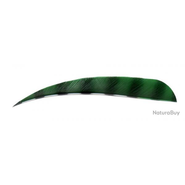 BUCK TRAIL - Plumes Naturelles Paraboliques 5" RH Barred BARRED GREEN