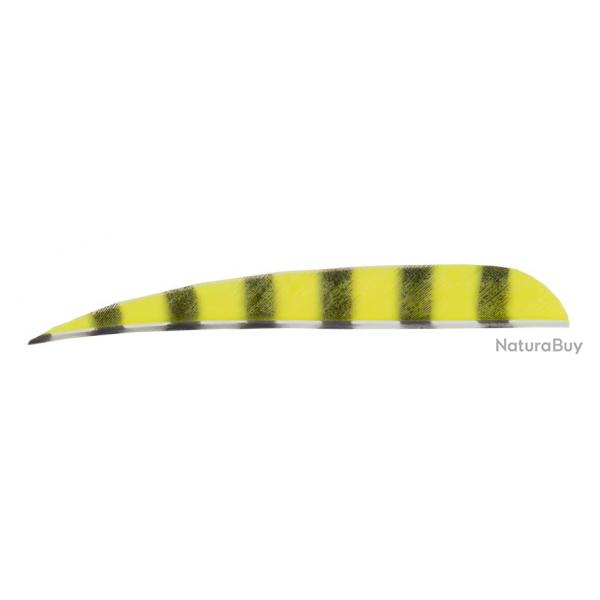 BUCK TRAIL - Plumes Naturelles Paraboliques 5" RH Barred BARRED NEON YELLOW