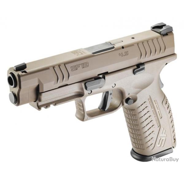 HS PRODUKT SF19 FDE (SABLE) CAL. 9X19 NEUF AVEC MALLETTE + 2 CHARGEURS + 50 MUNITIONS OFFERTES