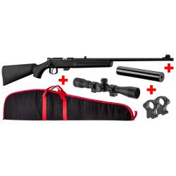 Pack Carabine Cal.22LR Norinco NR15 crosse synthétique + modérateur + lunette + fourreau