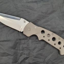 Couteau pliant Custom de Pat CRAWFORD Modèle Kasper - Etat NEUF ( Titane Artisanal Artisan )