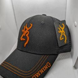 Casquette Browning / ref :  noir/ logo orange