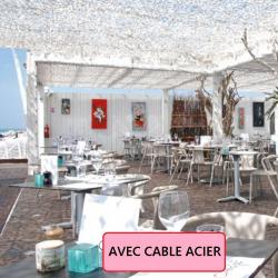 Filet de camouflage renforcé Bartavel (Câble Acier) - 80% d'ombrage - BLANC Blanc 4x6m