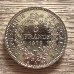Monnaie en Argent - 5 Francs Hercule 1873 A (Variété étoilé).