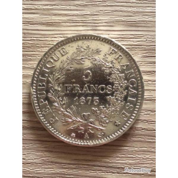 Monnaie en Argent - 5 Francs Hercule 1873 A (Varit toil).