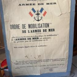 Affiche ordre de mobilisation de l armée de mer 1904
