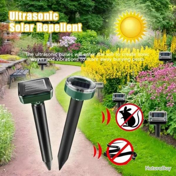 4x Rpulsif solaire  ultrasons 1Euro sans rserve rpulsif lectronique  LED pour jardin lot de 4