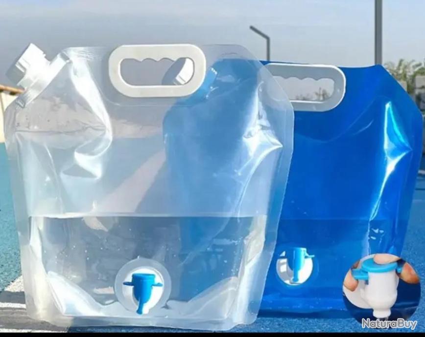 Lot De 2 Bidons D'eau Pliables De 10 L Avec Robinet, Récipient à Eau Portable, Pliable, Réservoir D'eau Potable, Réservoir D'eau Pliable Pour Camping, Randonnée, Urgence Collapsible Water Jug
