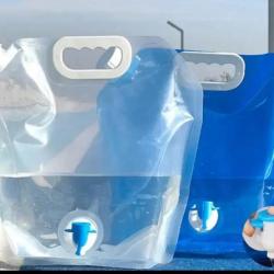 Sac à eau sac de camping portable et pliable, grand conteneur d'eau 5litres x3 Lot de 3