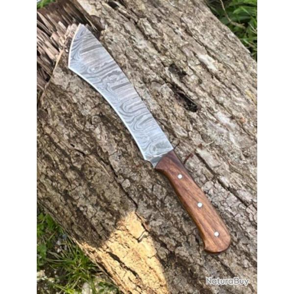 Couteau machette de battue damas forg LLF 33cm CHASSE24