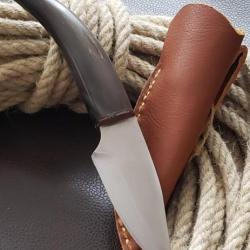 Couteau de chasse artisanal manche corne