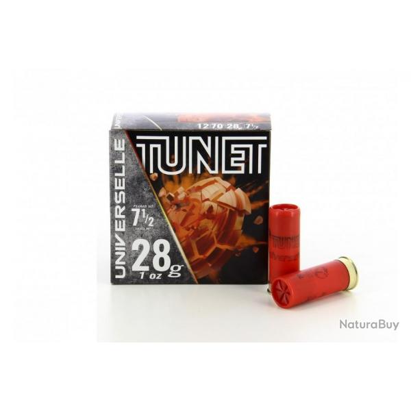 Carton de 250 cartouches de ball-trap TUNET UNIVERSELLE calibre 12/70