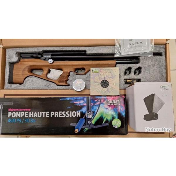 Pack carabine AKELA PCP 4.5 19.9J + pompe + porte cible