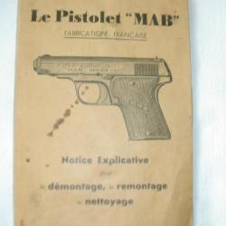 Notice originale pour pistolet MAB