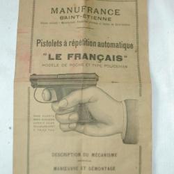 Notice Pistolet Le Français originale