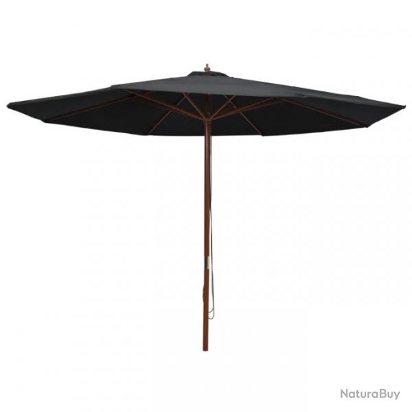 Parasol d'extrieur avec mt en bois 350 cm noir 02_0008253