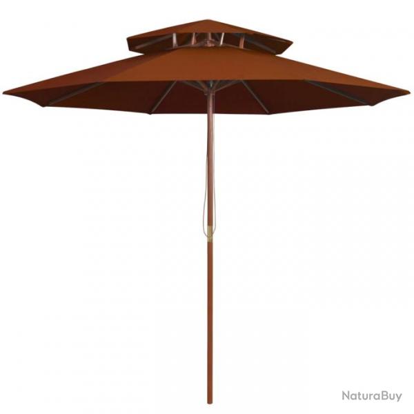 Parasol double avec mt en bois terre cuite 270 cm 02_0008444